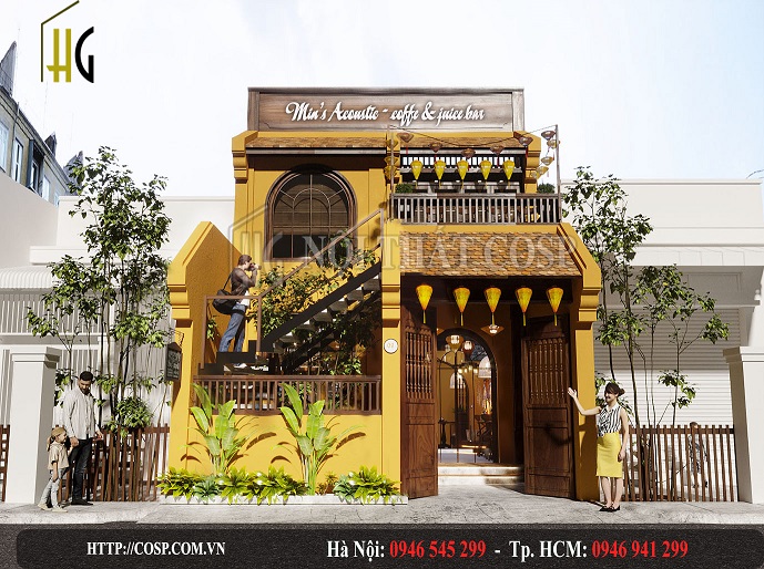 Dự án thiết kế nội thất cửa hàng Coffee House Hội An